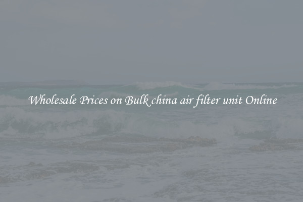 Wholesale Prices on Bulk china air filter unit Online