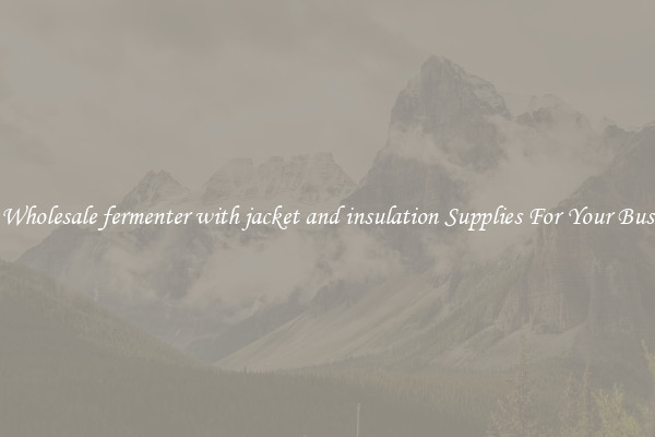 Buy Wholesale fermenter with jacket and insulation Supplies For Your Business