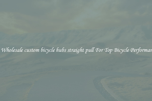 A Wholesale custom bicycle hubs straight pull For Top Bicycle Performance