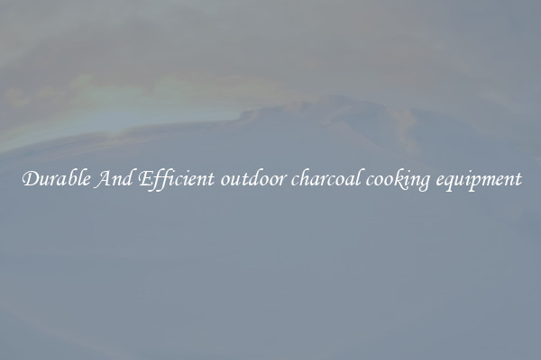Durable And Efficient outdoor charcoal cooking equipment