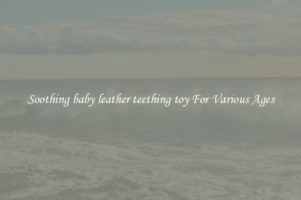 Soothing baby leather teething toy For Various Ages