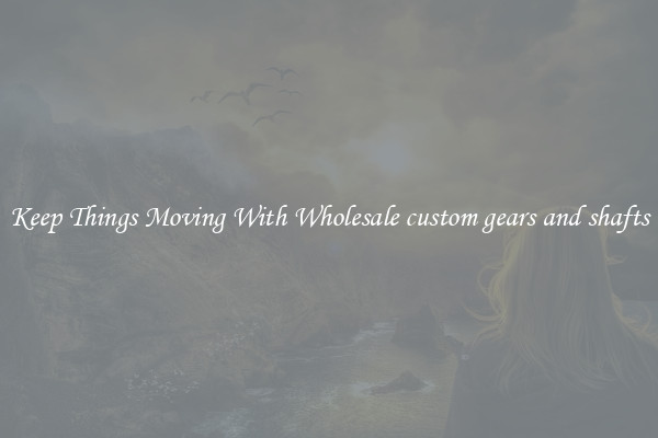 Keep Things Moving With Wholesale custom gears and shafts