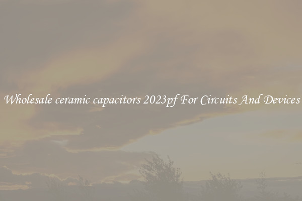 Wholesale ceramic capacitors 2023pf For Circuits And Devices