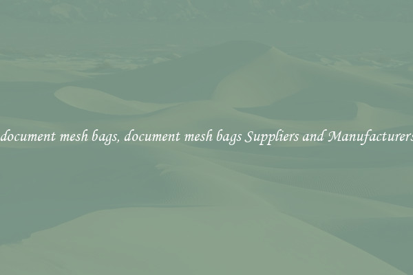 document mesh bags, document mesh bags Suppliers and Manufacturers