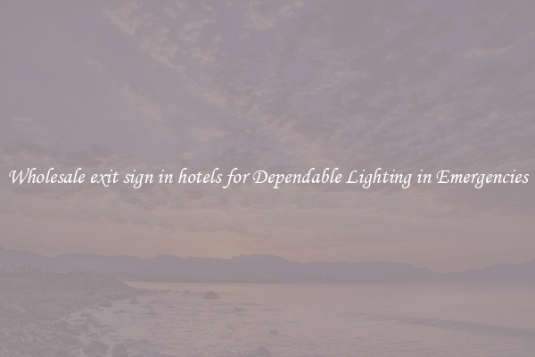 Wholesale exit sign in hotels for Dependable Lighting in Emergencies