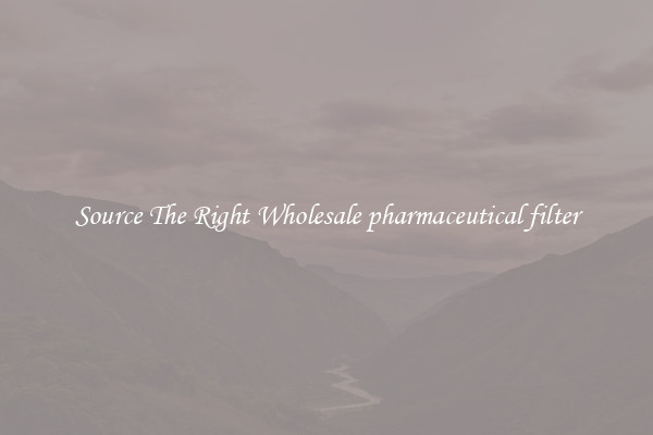 Source The Right Wholesale pharmaceutical filter
